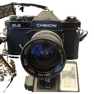 VTG Nice Metal Body Chinon SLR Metal Body Camera With Lens UNTESTED